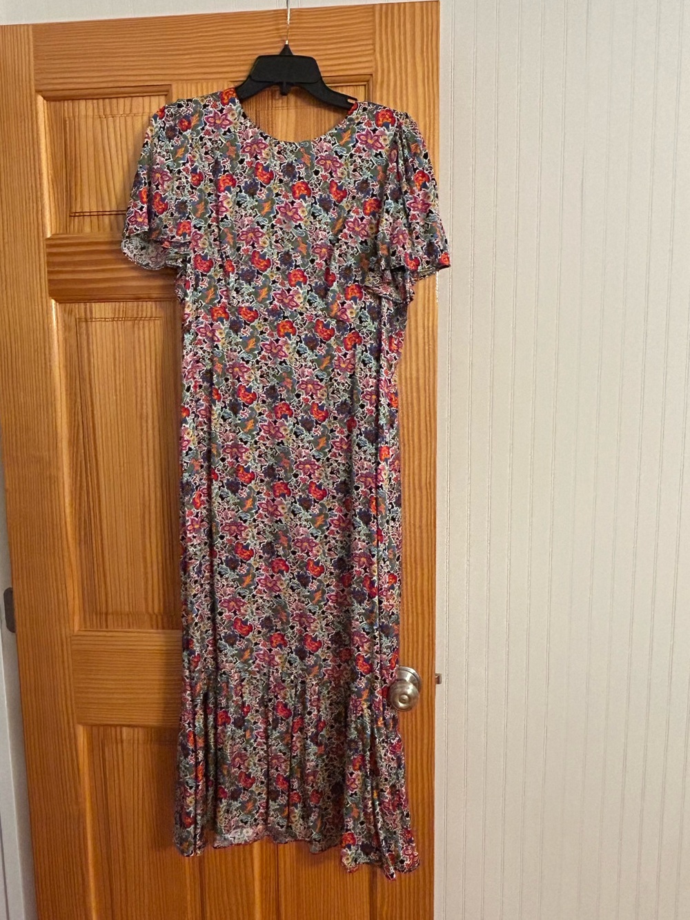 Boden Floral Maxi Dress in Pink, Red and Green